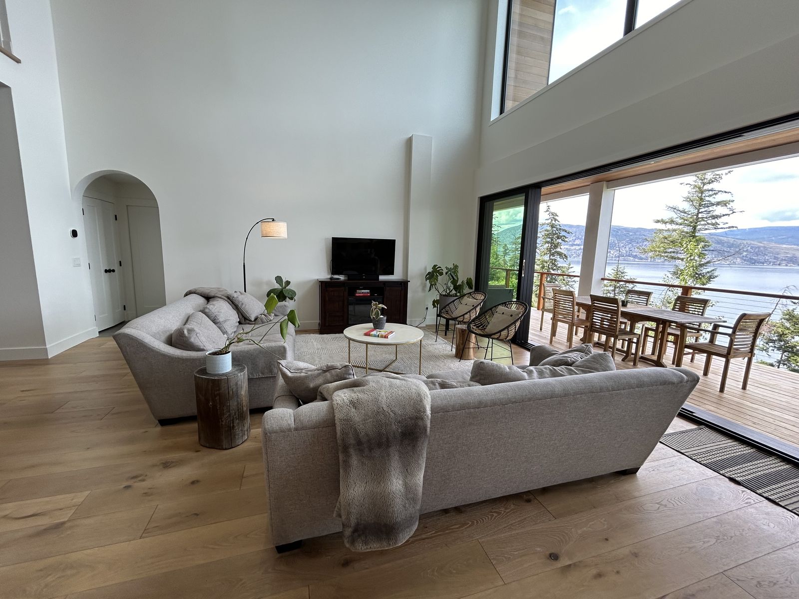 Living room before Slat Studio feature wall
